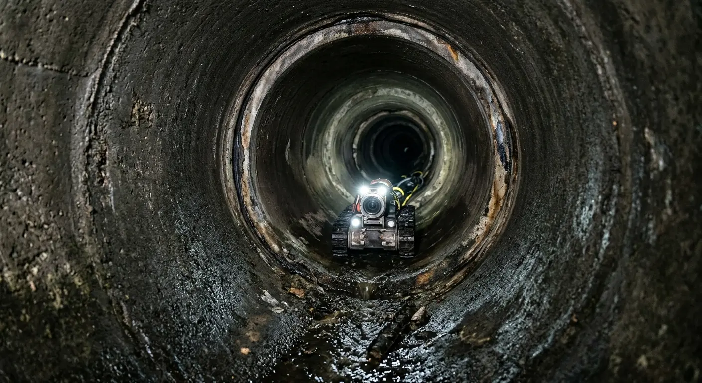 Robotic sewer camera inspecting pipe interior for Sewer Line Repair in Rossmoor